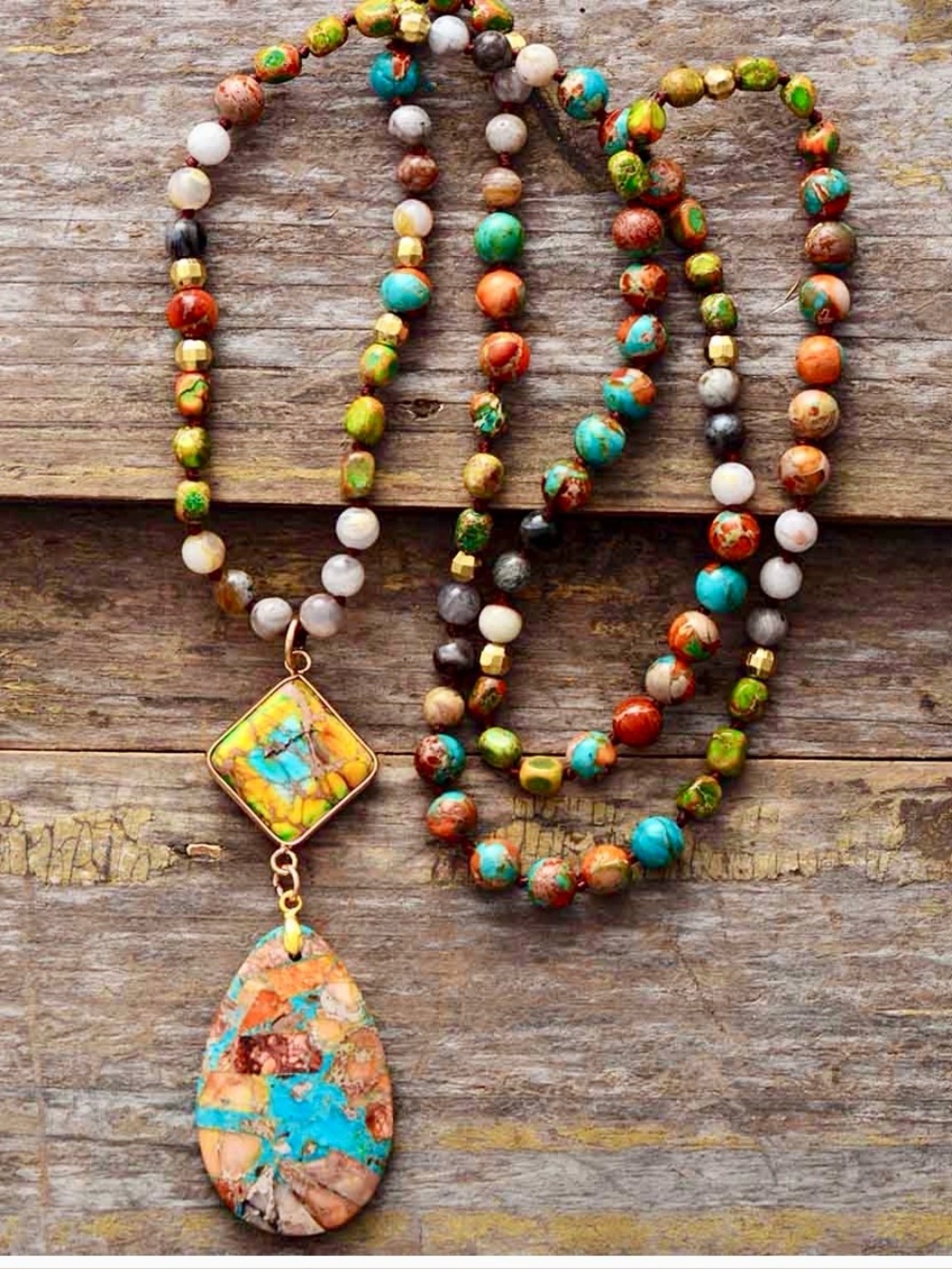 Boho Peak Intense Jasper Long Necklace
